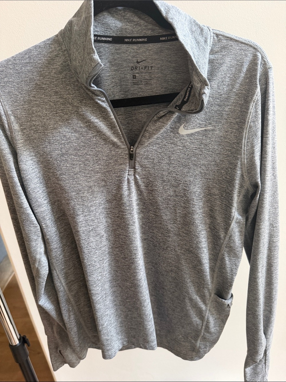 Nike Grey Heather Dri-FIT Quarter-Zip Running Top